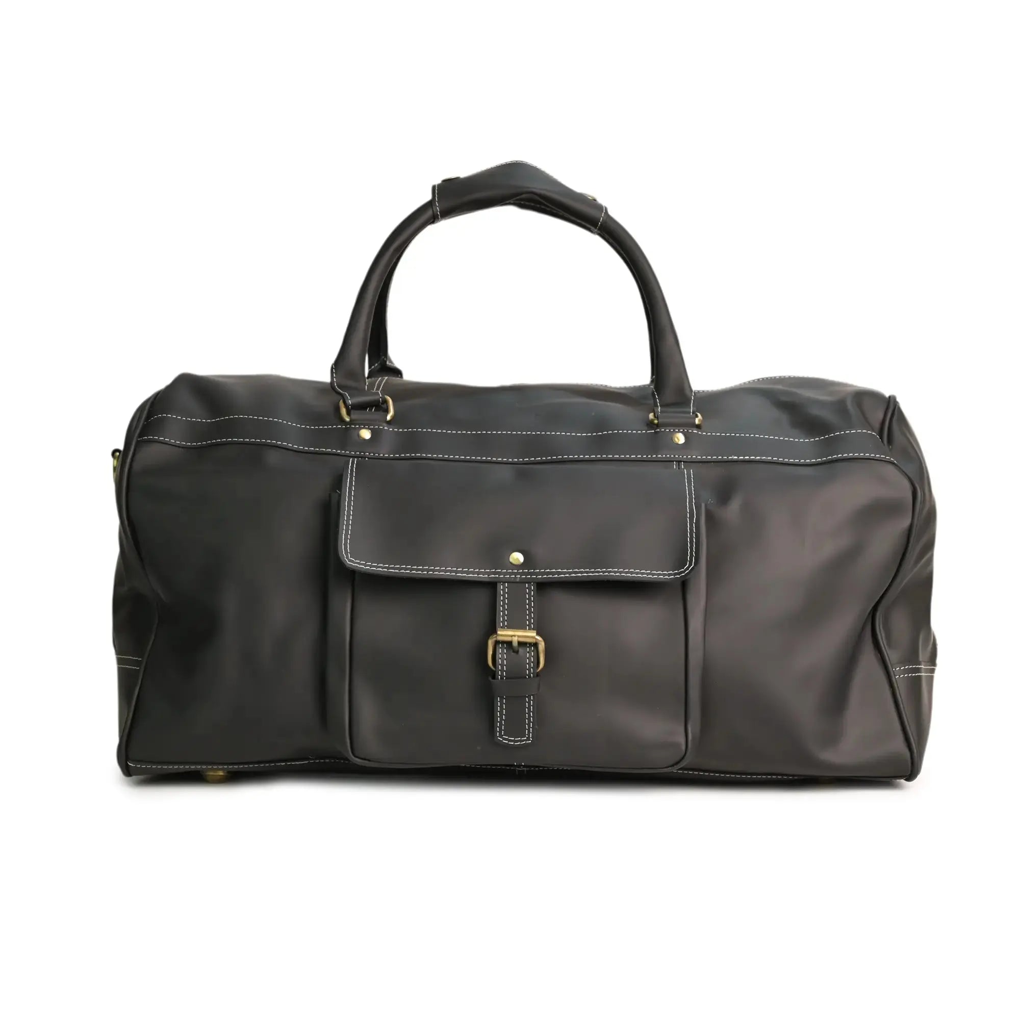 Genuine Leather Tan Duffle Bag - abitoamerica